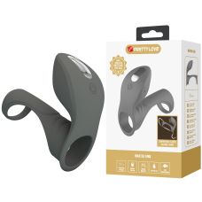 Вибронасадка на член серого цвета Lybaile Pretty Love Master ring 