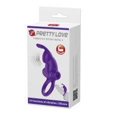 Кільце ерекційне з вібро-стимулятором клітора Pretty Love Vibrant penis ring I BI-210204-1