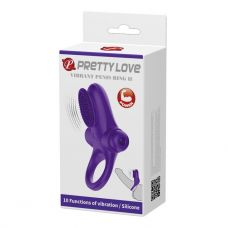 Кольцо эрекционное с вибро-стимуляцией клитора Pretty Love Vibrant penis ring II BI-210205-1