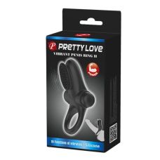 Кільце ерекційне з вібро-стимуляцією клітора Pretty Love Vibrant penis ring II BI-210205