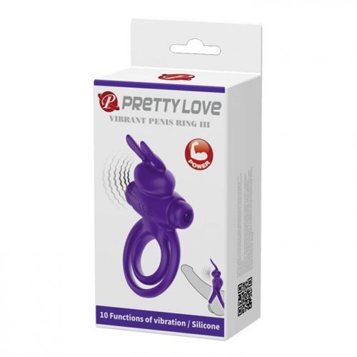 Кольцо эрекционное с вибро-стимуляцией клитора Pretty Love Vibrant penis ring III BI-210206-1