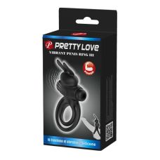 Кільце ерекційне з вібро-стимуляцією клітора Pretty Love Vibrant penis ring III BI-210206