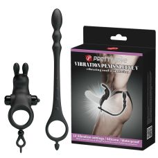 Вибромассажер простаты с эрекционным кольцом черного цвета Lybaile Pretty Love Vibration penis sleeve v