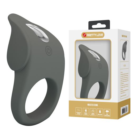 Эрекционное виброкольцо силиконовое серое LYBAILE PRETTY LOVE Master Ring