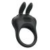 Силіконове ерекційне кільце на пеніс з системою утяжки і вібростимулятором клітора чорне Pretty DAVION