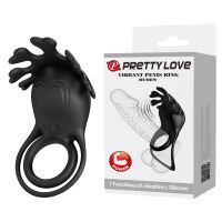Эрекционное виброкольцо на член двойное чёрное LYBAILE PRETTY LOVE Ruben
