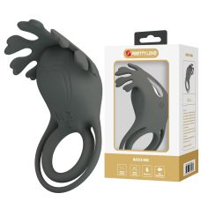 Ерекційне віброкільце на член сірого кольору Lybaile Pretty Love Master ring