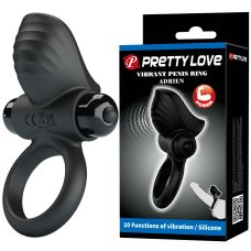 Эрекционное виброкольцо на член черное LYBAILE Pretty Love ADRIEN Vibrant penis ring