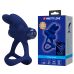 Эрекционное виброкольцо на член двойное с ушками для клитора синее LYBAILE PRETTY LOVE Powerful Ring