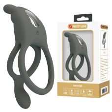 Ерекційне подвійне віброкільце на член сіре LYBAILE Pretty Love SETH