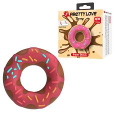 Эрекционное кольцо на член в форме пончика с кремом розовое LYBAILE Pretty Love Berry 
