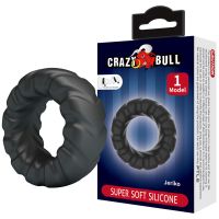 Эрекционное кольцо на член черное LYBAILE Crazy Bull №1 JERIKO Super Soft