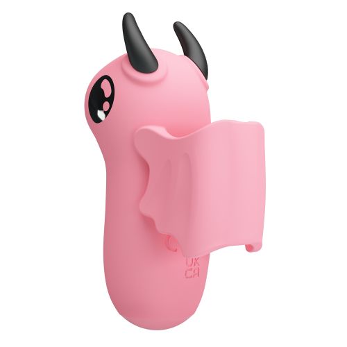 Стимулятор для клитора на палец с сосанием и с вакуумной стимуляцией розовый Lybaile Pretty Love Magic Devil 