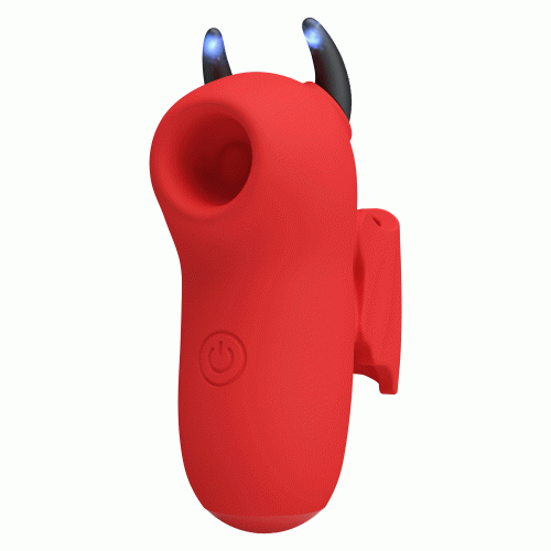 Стимулятор для клитора на палец с сосанием и с вакуумной стимуляцией красный Lybaile Pretty Love Magic Devil 