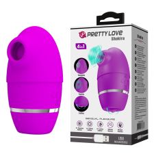 Вакуумный стимулятор клитора 3 в 1 розового цвета Lybaile Pretty Love Shakira