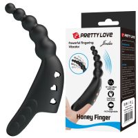 Вибратор на палец шарообразный черный LYBAILE Pretty Love Honey Finger