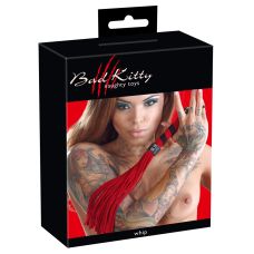 Плетка БДСМ замшевая фиолетово черного цвета Bad Kitty 