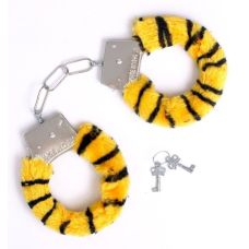 Наручники для сексу металеві з пушком тигрові SKN handcuffs Tiger