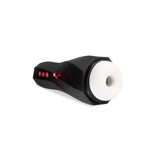 Мастурбатор у чорній колбі з вібрацією для чоловіків з вакуумним ефектом та еротичним звуковим супроводом білого кольору Blush M For Men Storm Мастурбатор у чорній колбі з вібрацією для чоловіків з вакуумним ефектом та еротичним звуковим супроводом білого кольору Blush M For Men Storm