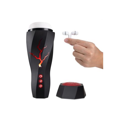 Мастурбатор у чорній колбі з вібрацією для чоловіків з вакуумним ефектом та еротичним звуковим супроводом білого кольору Blush M For Men Storm Мастурбатор у чорній колбі з вібрацією для чоловіків з вакуумним ефектом та еротичним звуковим супроводом білого кольору Blush M For Men Storm