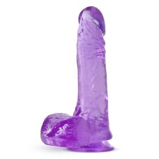 Фалоімітатор реалістичний з яєчками на присосці фіолетовий Blush B Yours Plus Ram 'n' Jam