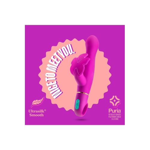 Вібратор вагінальний з кліторальним відростком у вигляді метелика рожевий Blush Aria Naugnty AF