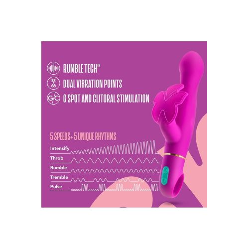 Вібратор вагінальний з кліторальним відростком у вигляді метелика рожевий Blush Aria Naugnty AF