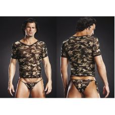 Футболка с V образным вырезом камуфляжного цвета Blue Line размеры L XL