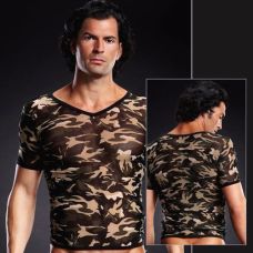 Футболка камуфляжная мужская цвета хаки Blue Line Pro Mesh V Neck Tee Camouflage размеры S M