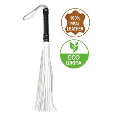 Флогер БДСМ із комбінованої шкіри чорно білого кольору Flirty COMBO Leather