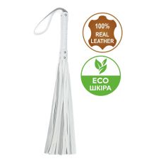 Флогер БДСМ із комбінованої шкіри білого кольору Flirty COMBO Leather
