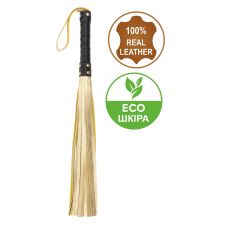 Флогер БДСМ із комбінованої шкіри чорно золотистого кольору Flirty COMBO Leather