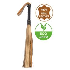 Флогер БДСМ із комбінованої шкіри чорно бронзового кольору Flirty COMBO Leather