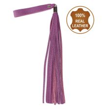 Флогер з 17 хвостами БДСМ з натуральної шкіри фіолетового кольору Flirty Soft