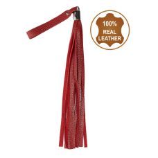 Флогер з 17 хвостами БДСМ з натуральної шкіри червоного кольору Flirty Soft
