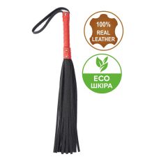 Флогер БДСМ із комбінованої шкіри червоно чорного кольору Flirty COMBO Leather