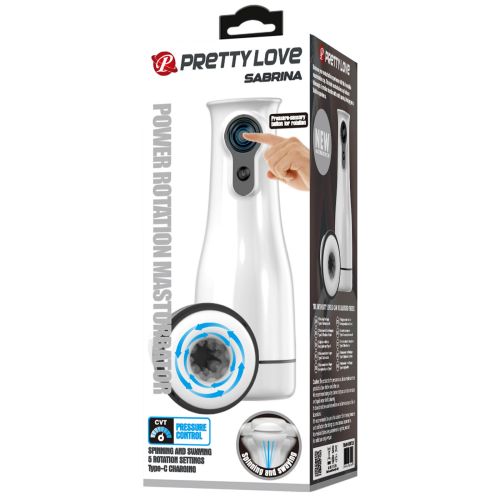 Автоматичний мастурбатор із ротацією білий LYBAILE PRETTY LOVE Sabrina Power Rotation Masturbator