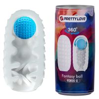 Мастурбатор для мужчин со спиралью и шариком внутри белого цвета Lybaile  Pretty Love Fantasy ball VENUS-X