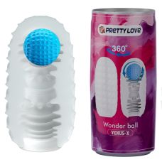 Мастурбатор для чоловіків зі спіраллю та кулькою всередині білого кольору Lybaile Pretty Love Fantasy ball VENUS-X