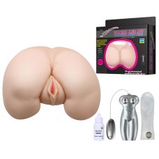 Мастурбатор вагіна та анус з вібрацією підігрівом та звуковим супроводом тілесного кольору LYBAILE BAILE VAGINA AND ASS Sex talk