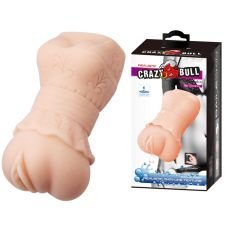 Мастурбатор вагина с грудью в платье телесного цвета LYBAILE Crazy Bull Realistic 3D VAGINА