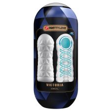 Мастурбатор для мужчин со спиралью и стимулирующим шариком внутри белого цвета Lybaile Pretty Love Victoria CECIL