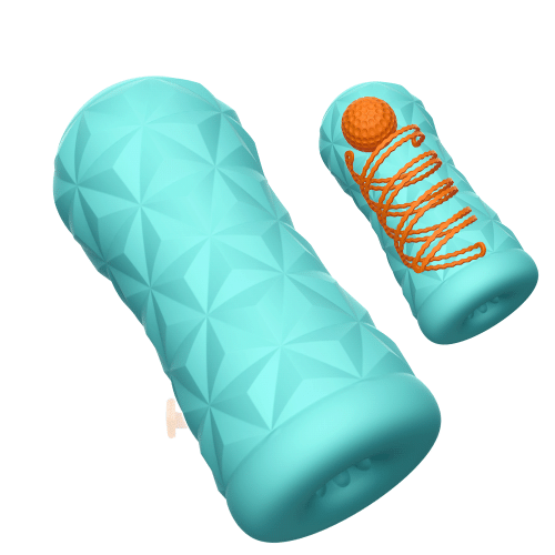 Мастурбатор для чоловіків зі спіраллю та стимулюючою кулькою всередині блакитного кольору Lybaile Pretty Love Victoria CASPAR