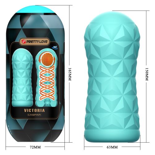 Мастурбатор для чоловіків зі спіраллю та стимулюючою кулькою всередині блакитного кольору Lybaile Pretty Love Victoria CASPAR
