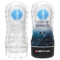 Мастурбатор для чоловіків прозорого кольору із синім яйцем Lybaile Pretty Love Planet