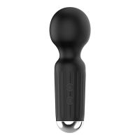 Вибромассажер Ванд в форме микрофона перезаряжаемый черного цвета Boss series 