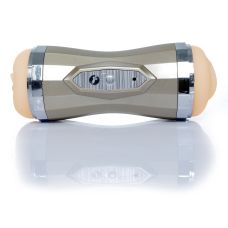 Мастурбатор з двома входами і вібростимуляцією з кібершкіри BOSS Vagina Double Delight