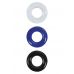 Набор из 3 силиконовых эрекционных колец белый синий черный STAY HARD