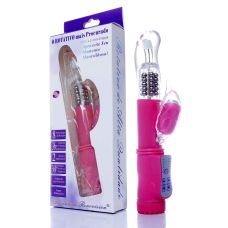 Вибратор с ротацией и стимулятором клитора розовый Boss Series Bird 