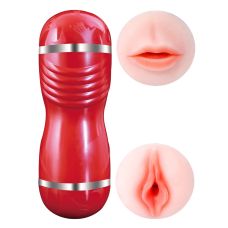 Мастурбатор вагіна та ротик у колбі тілесного кольору BOSS of TOYS BOSS CLEO Double Delight